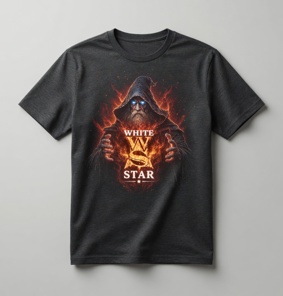 WhiteStar fire wizard charcoal tee